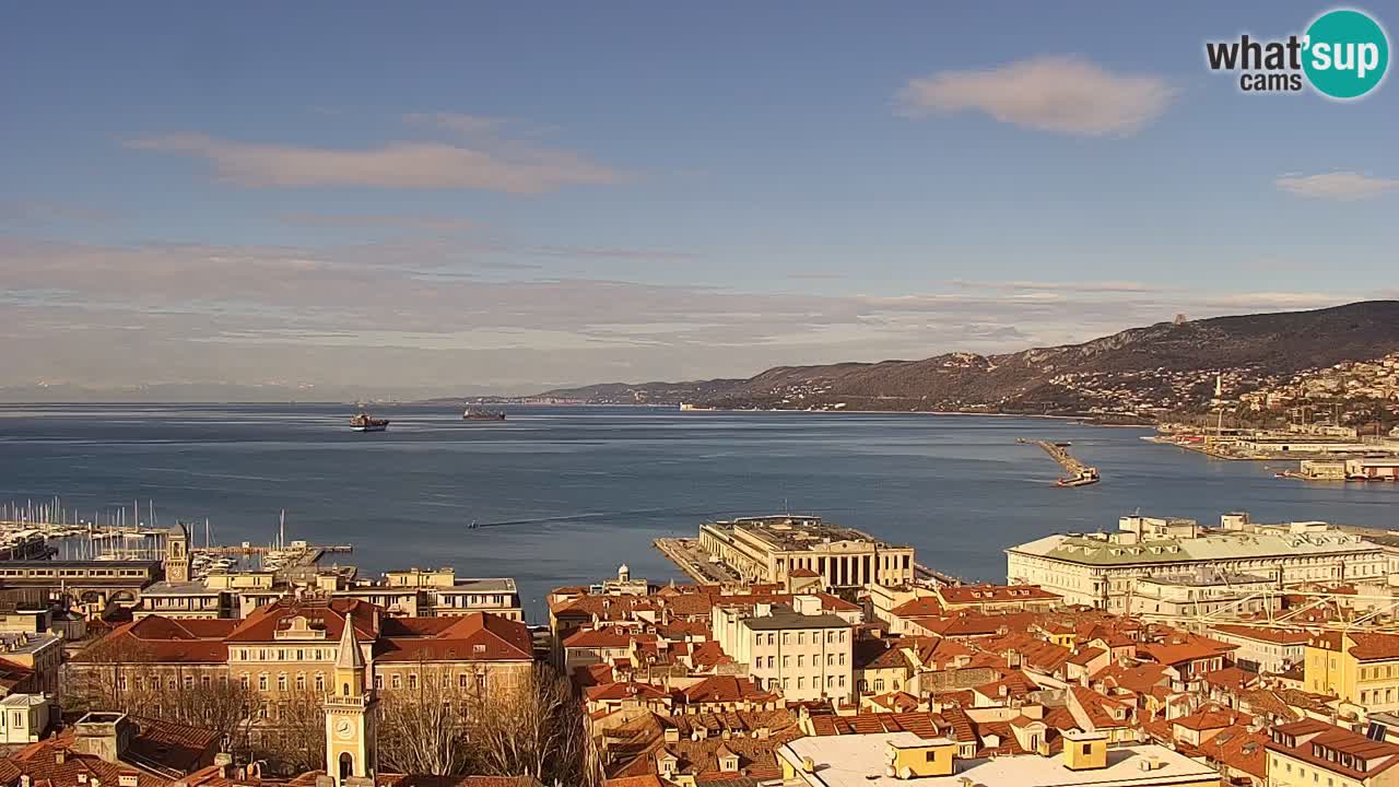 Live webcam Trieste – Panorama of the city, the Gulf, the maritime station and the Miramare castle