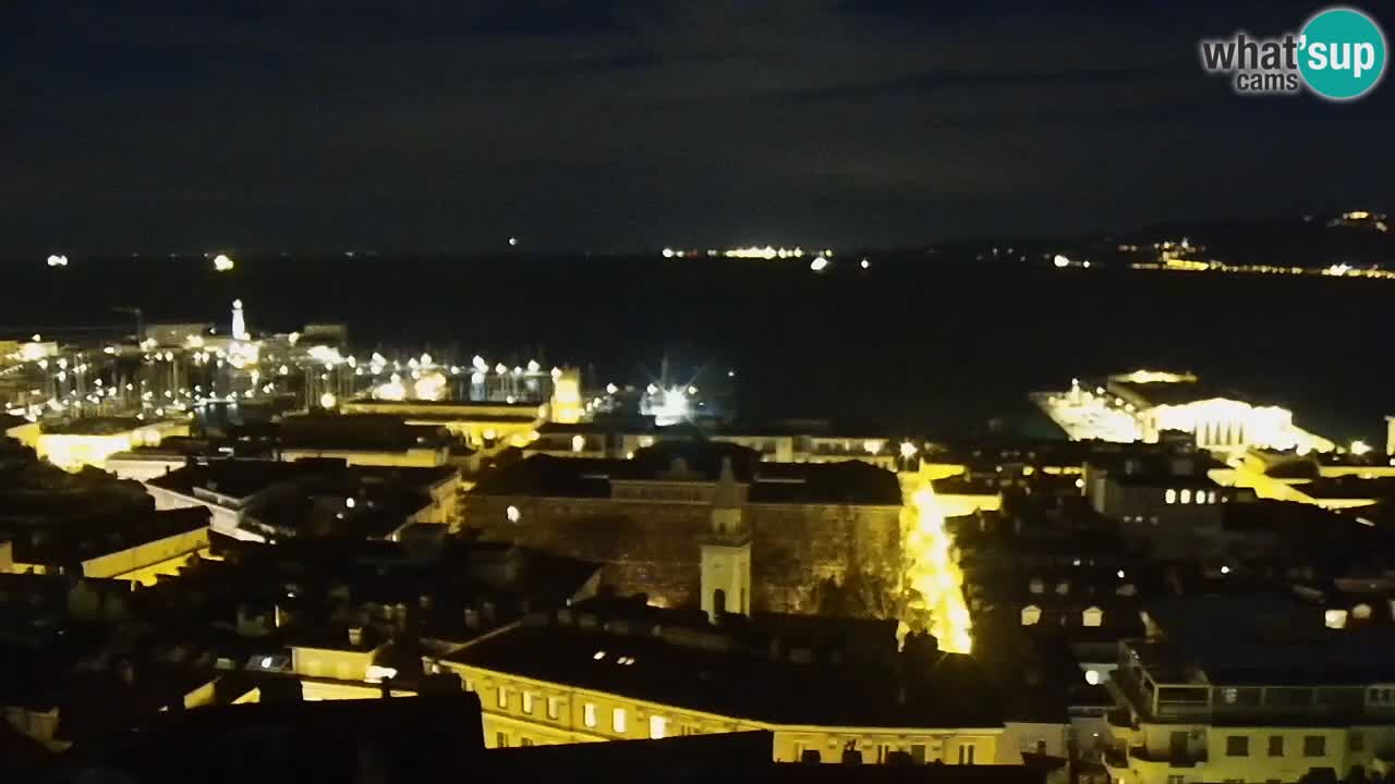 Live webcam Trieste – Panorama of the city, the Gulf, the maritime station and the Miramare castle