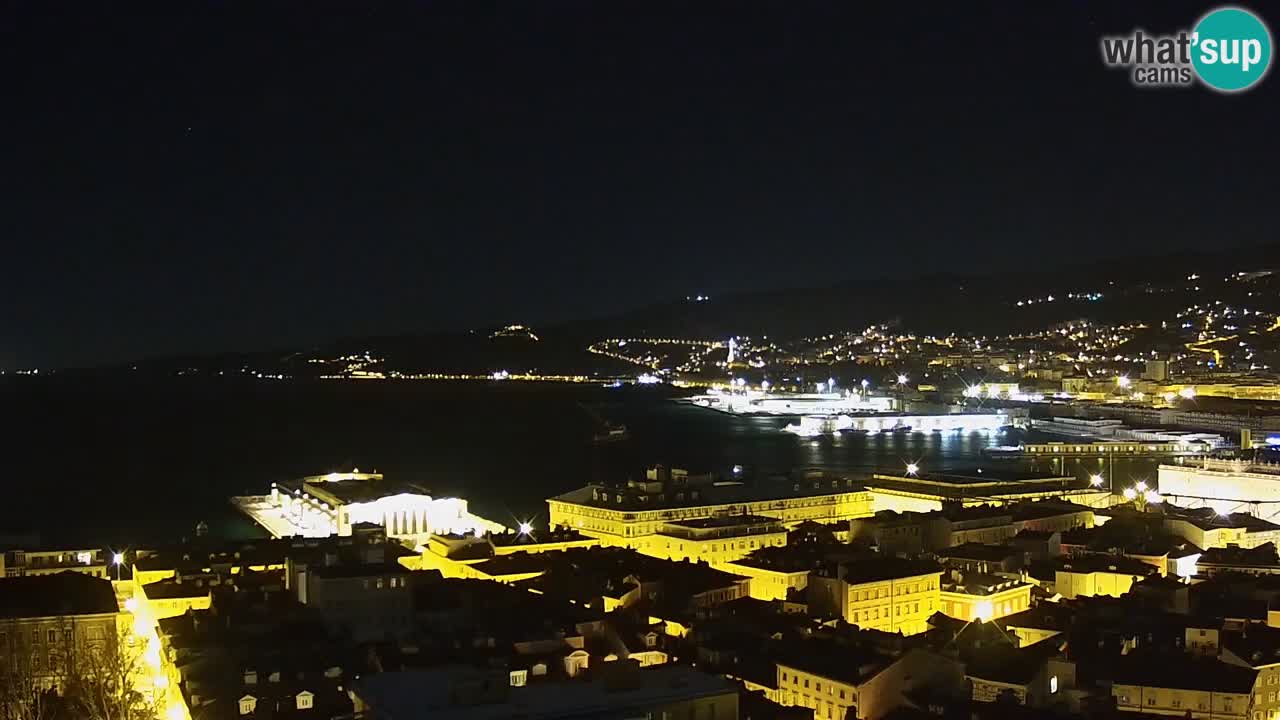 Webcam en vivo Trieste, ciudad, golfo, puerto y castillo de Miramare