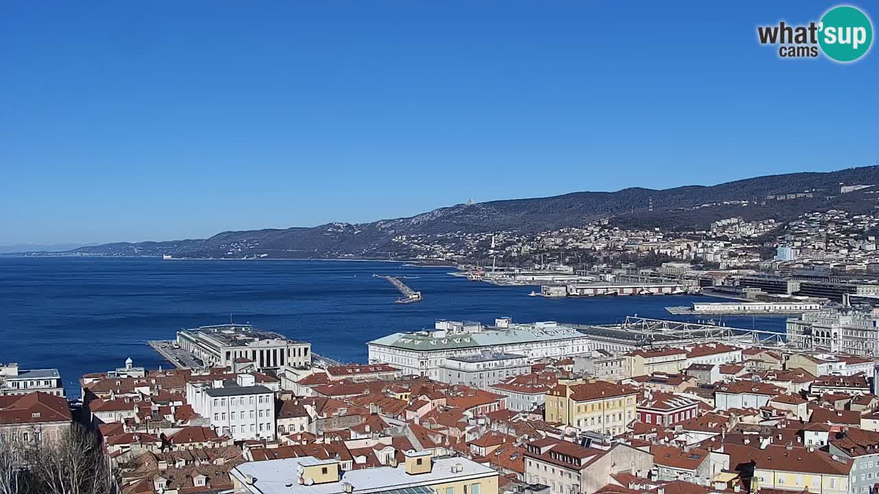 Webcam en vivo Trieste, ciudad, golfo, puerto y castillo de Miramare