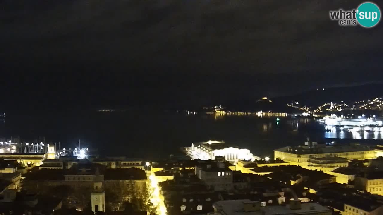 Live webcam Trieste – Panorama of the city, the Gulf, the maritime station and the Miramare castle