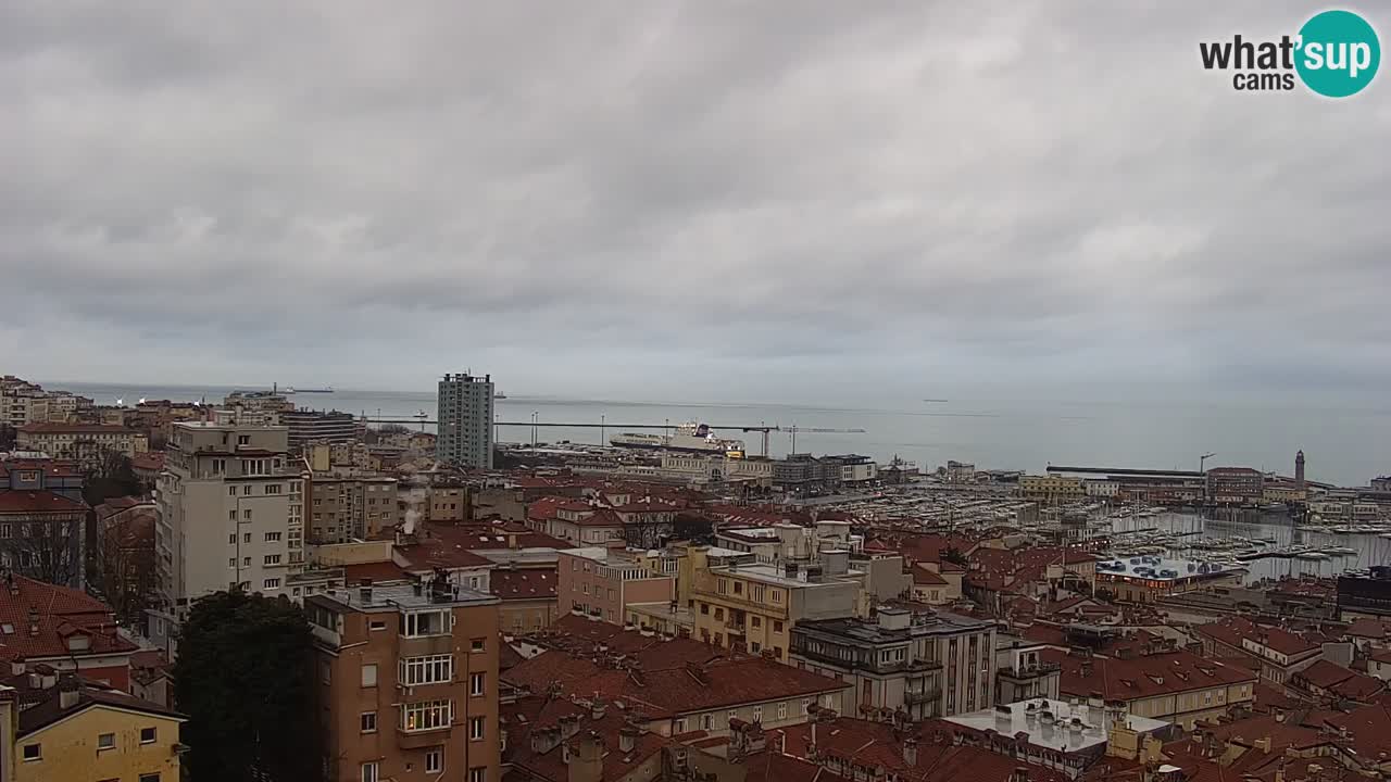 Webcam en direct Trieste, ville, golfe, port et château de Miramare