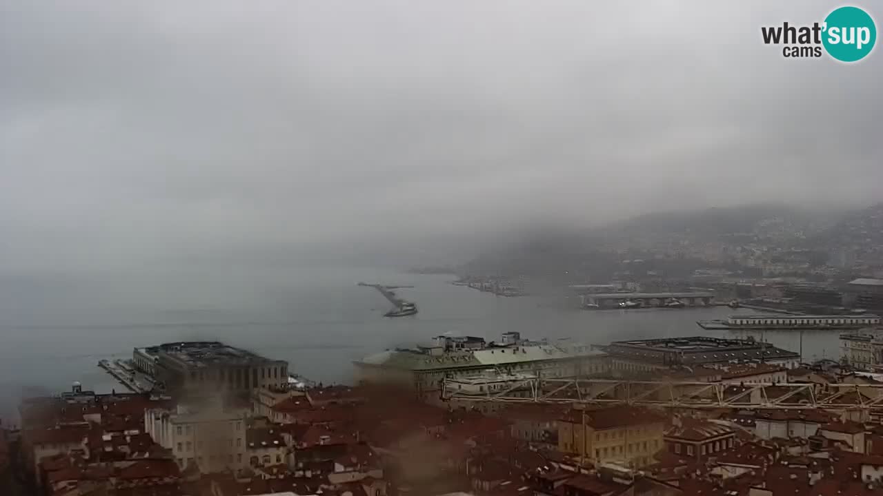 Webcam en direct Trieste, ville, golfe, port et château de Miramare