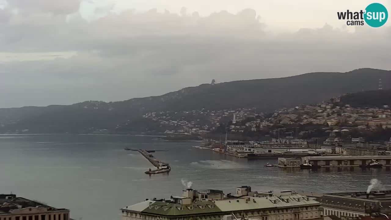 Live webcam Trieste – Panorama of the city, the Gulf, the maritime station and the Miramare castle