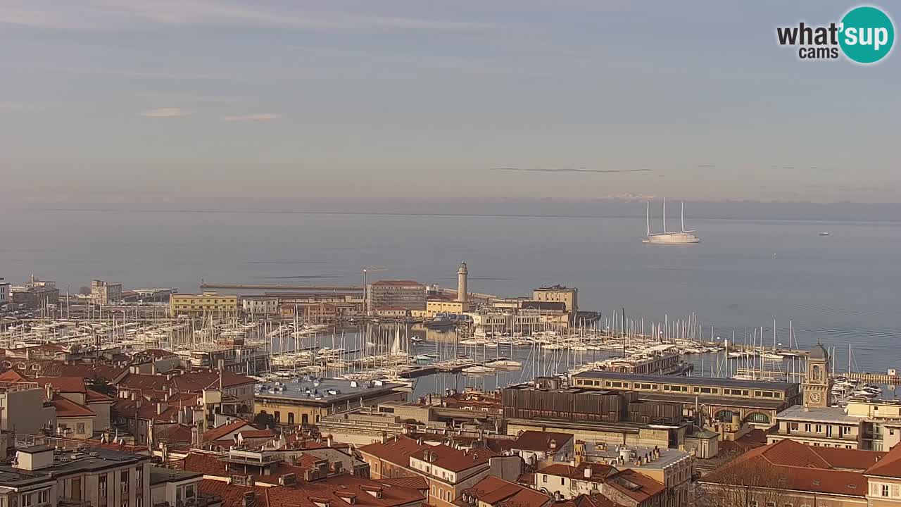 Live webcam Trieste – Panorama della città, del Golfo, stazione marittima e del castello di Miramare