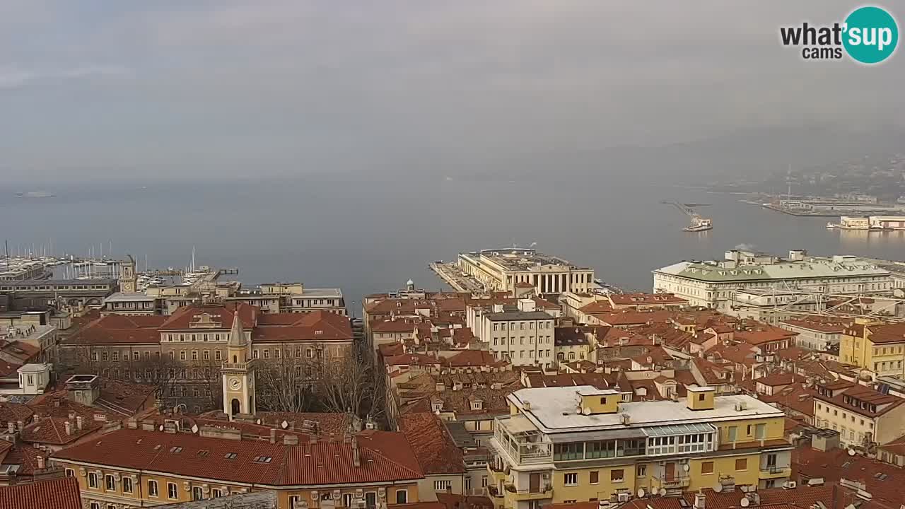 Webcam en direct Trieste, ville, golfe, port et château de Miramare