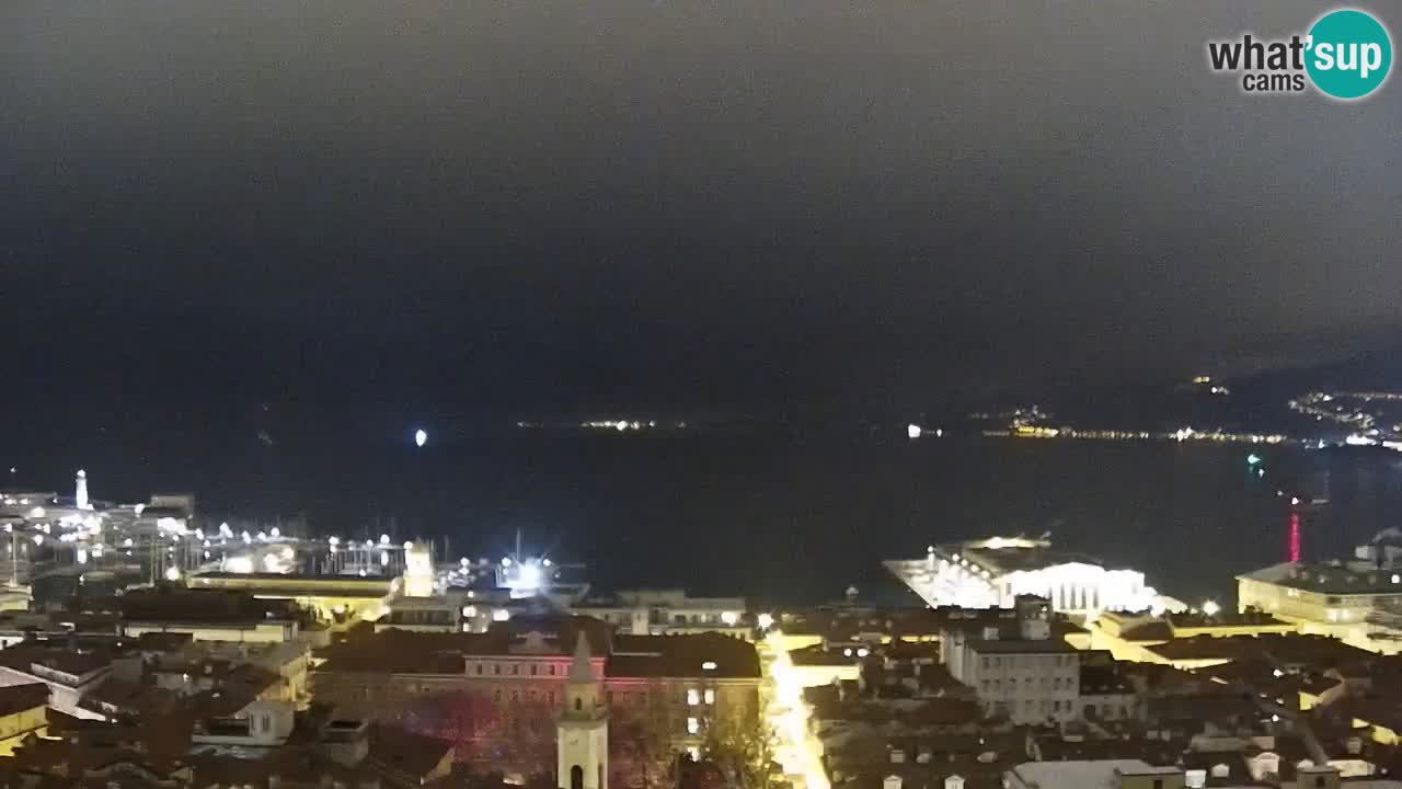 Webcam en direct Trieste, ville, golfe, port et château de Miramare