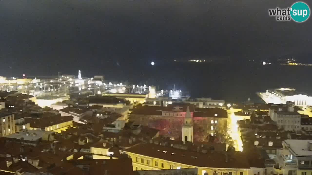 Webcam en vivo Trieste, ciudad, golfo, puerto y castillo de Miramare