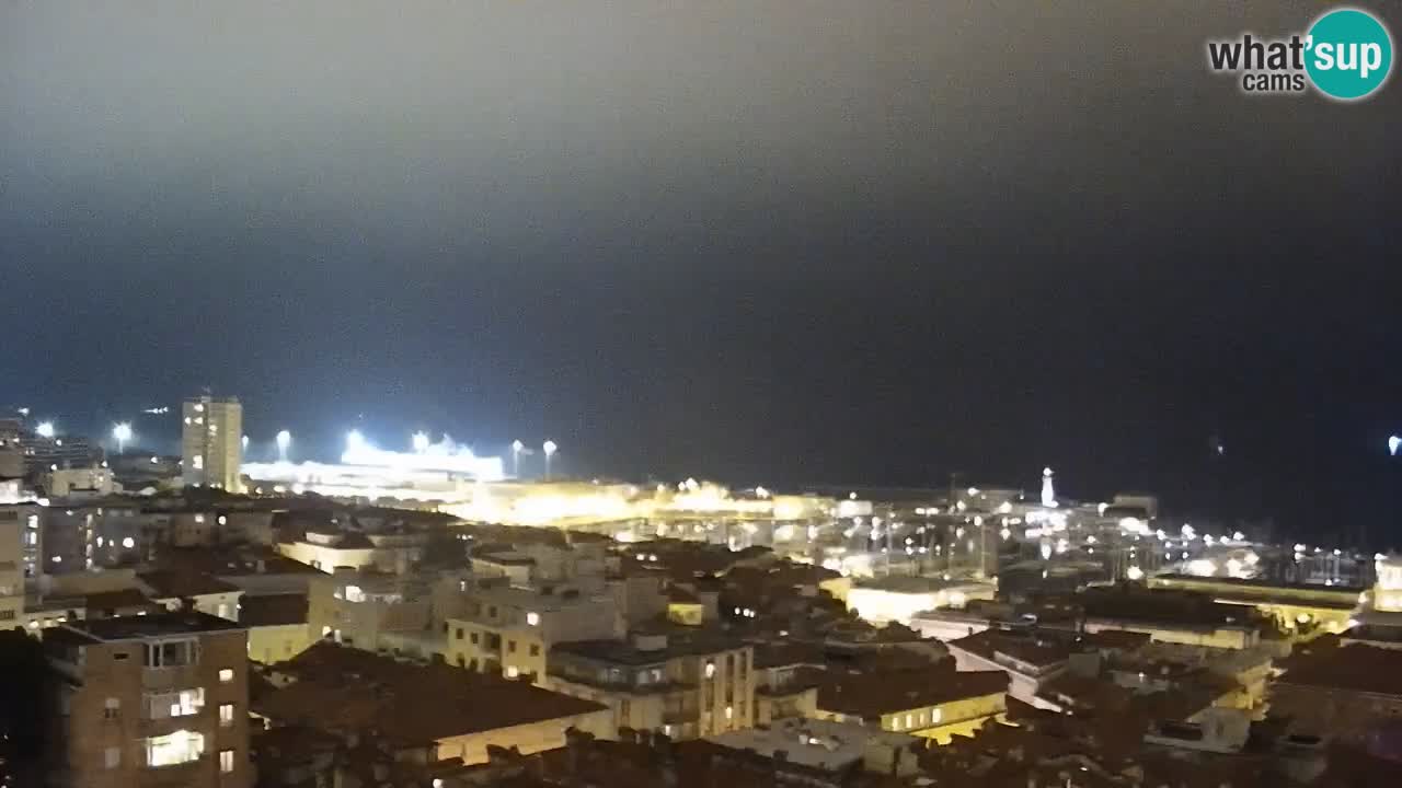 Webcam en direct Trieste, ville, golfe, port et château de Miramare