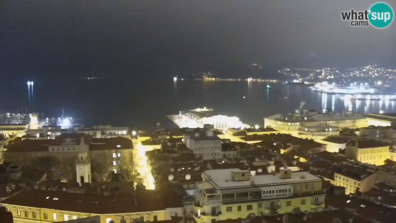 Webcam en direct Trieste, ville, golfe, port et château de Miramare