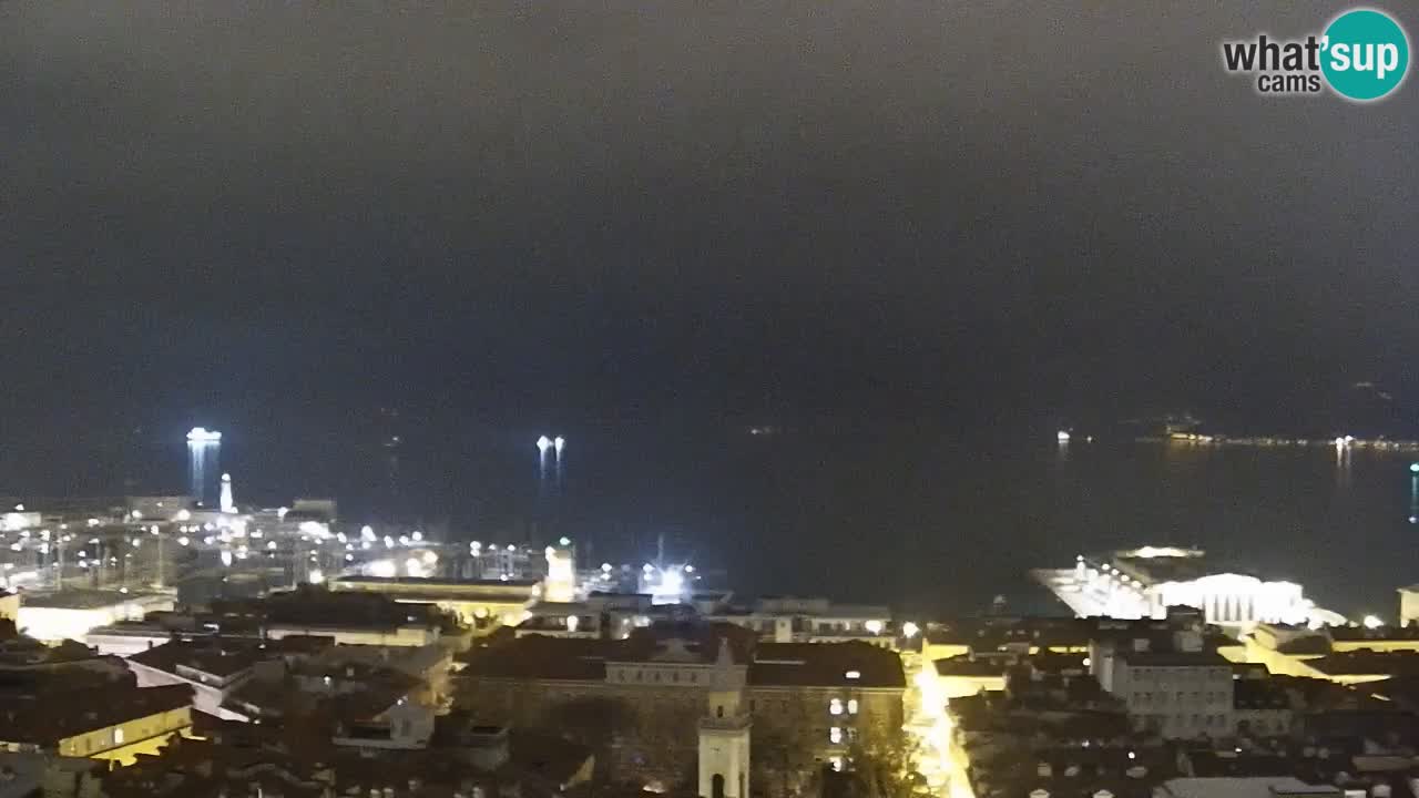 Webcam en direct Trieste, ville, golfe, port et château de Miramare