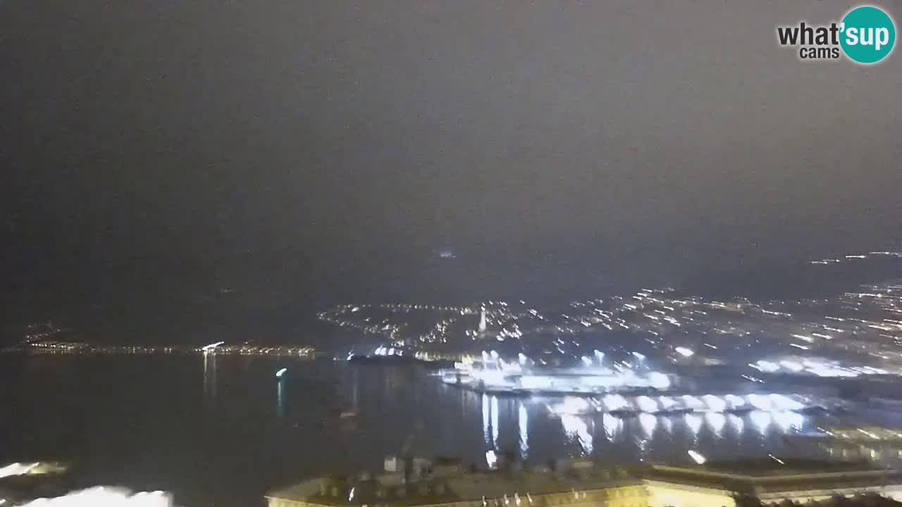 Webcam en direct Trieste, ville, golfe, port et château de Miramare