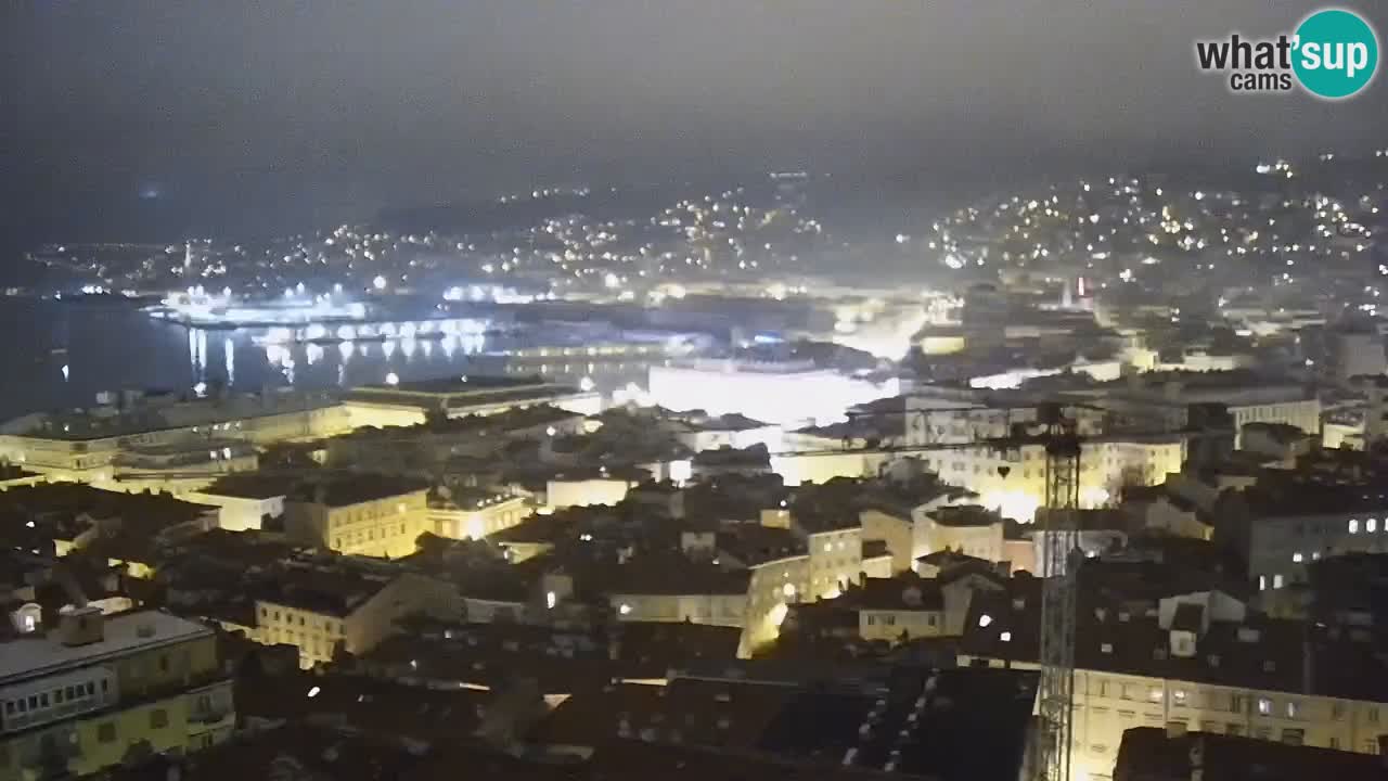 Webcam en direct Trieste, ville, golfe, port et château de Miramare