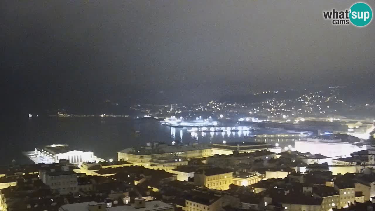 Webcam en direct Trieste, ville, golfe, port et château de Miramare