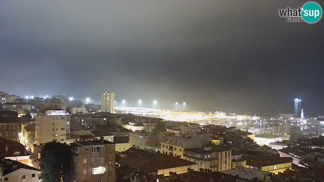 Webcam en direct Trieste, ville, golfe, port et château de Miramare