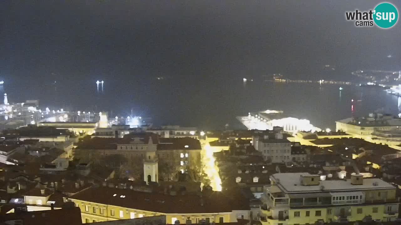 Webcam en direct Trieste, ville, golfe, port et château de Miramare