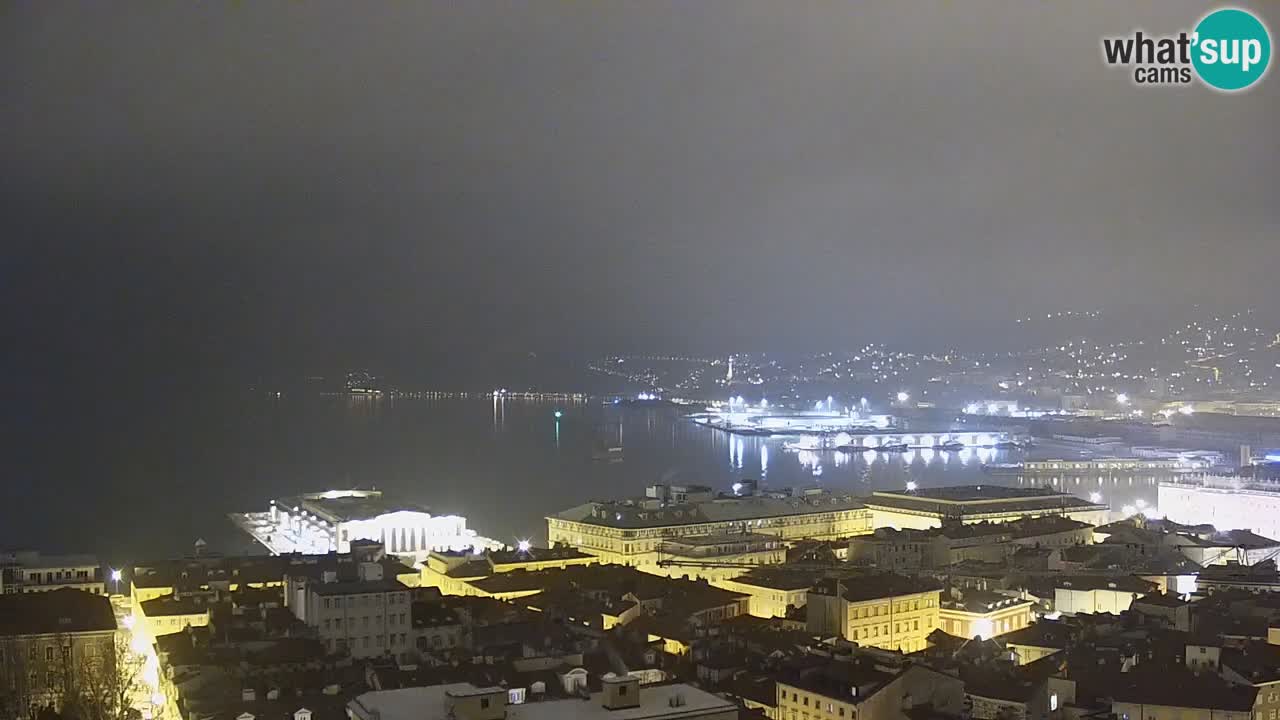 Webcam en direct Trieste, ville, golfe, port et château de Miramare