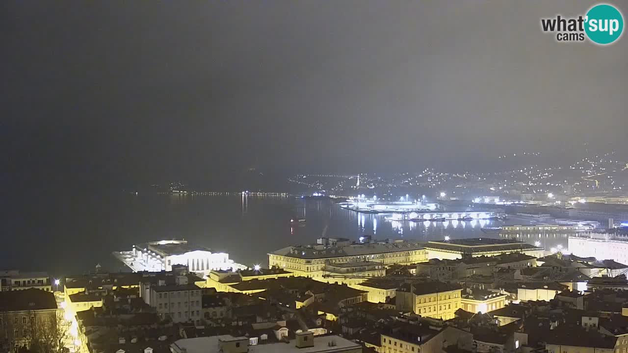 Webcam en direct Trieste, ville, golfe, port et château de Miramare