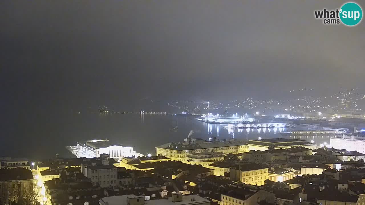 Webcam en direct Trieste, ville, golfe, port et château de Miramare