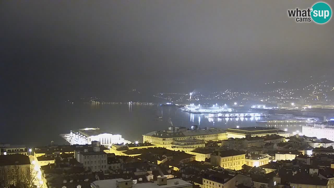 Webcam en direct Trieste, ville, golfe, port et château de Miramare