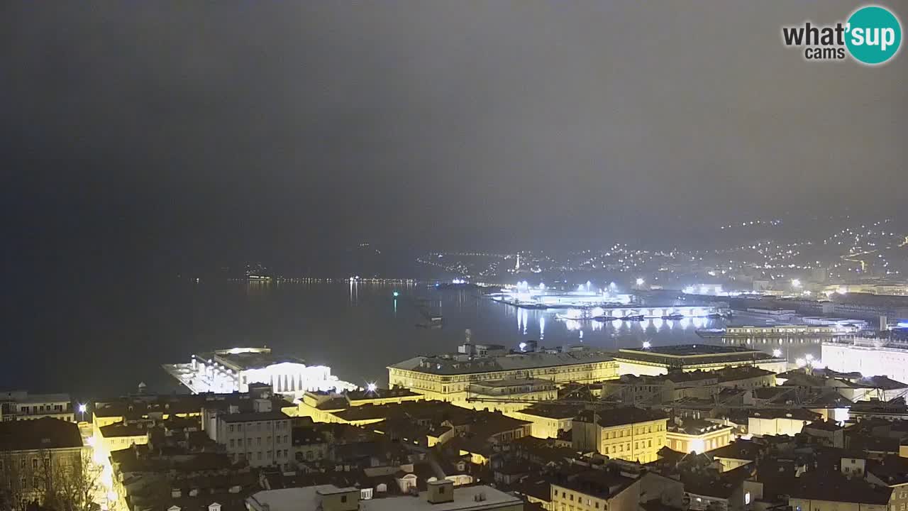 Webcam en direct Trieste, ville, golfe, port et château de Miramare