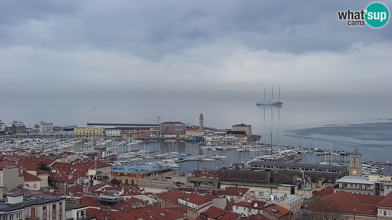 Webcam en vivo Trieste, ciudad, golfo, puerto y castillo de Miramare