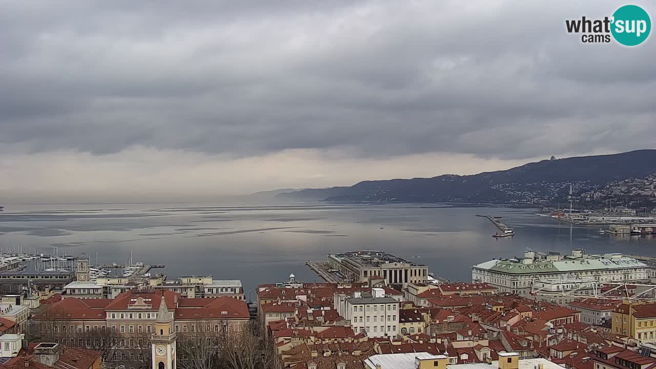 Live webcam Trieste – Panorama of the city, the Gulf, the maritime station and the Miramare castle