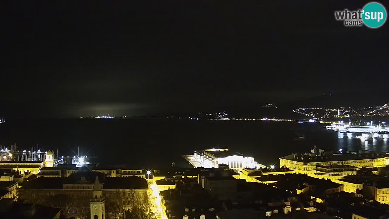 Webcam en vivo Trieste, ciudad, golfo, puerto y castillo de Miramare