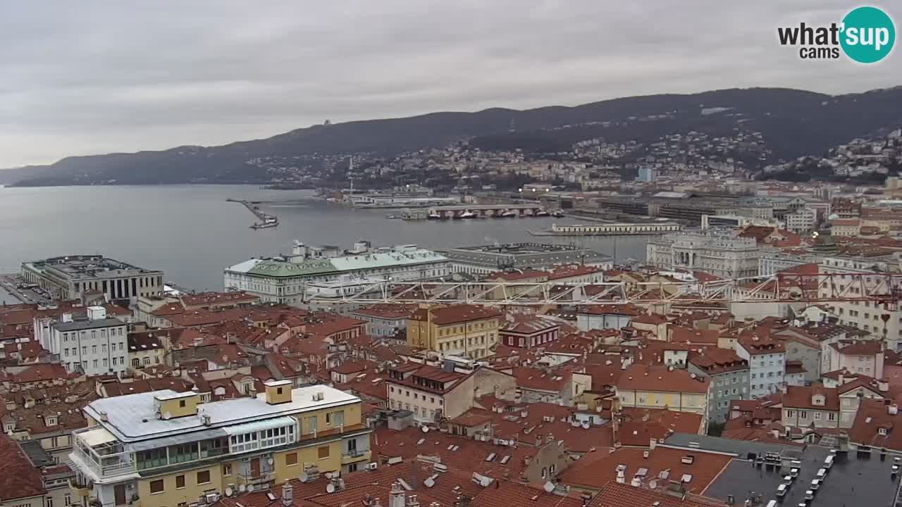 Webcam en vivo Trieste, ciudad, golfo, puerto y castillo de Miramare