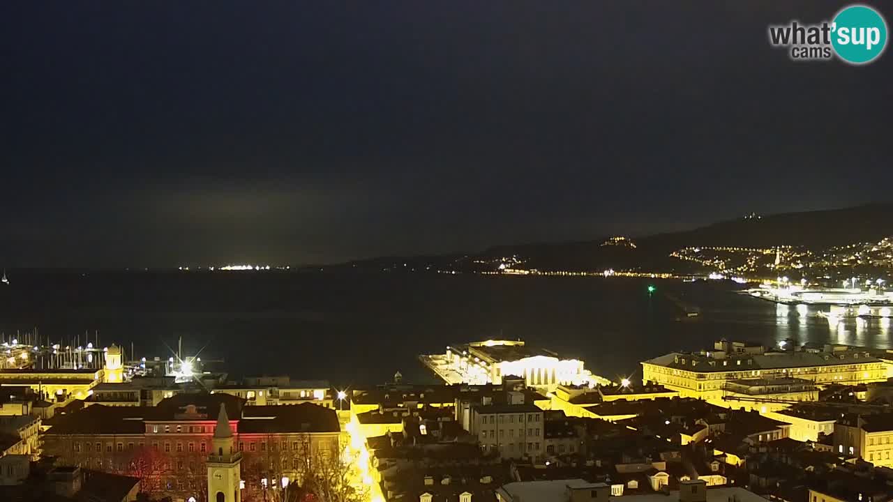 Webcam en direct Trieste, ville, golfe, port et château de Miramare