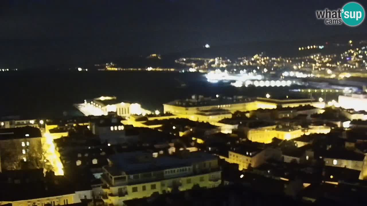 Webcam en direct Trieste, ville, golfe, port et château de Miramare