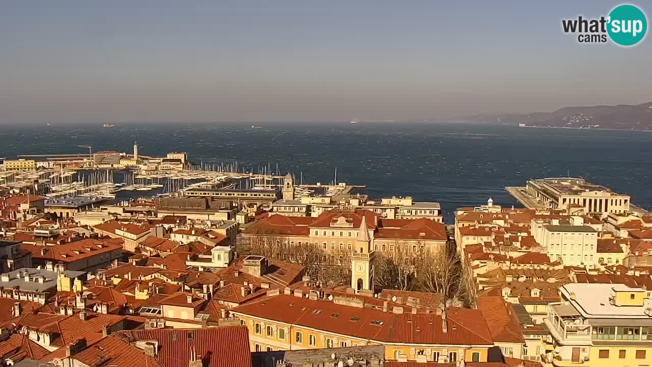 Webcam en vivo Trieste, ciudad, golfo, puerto y castillo de Miramare