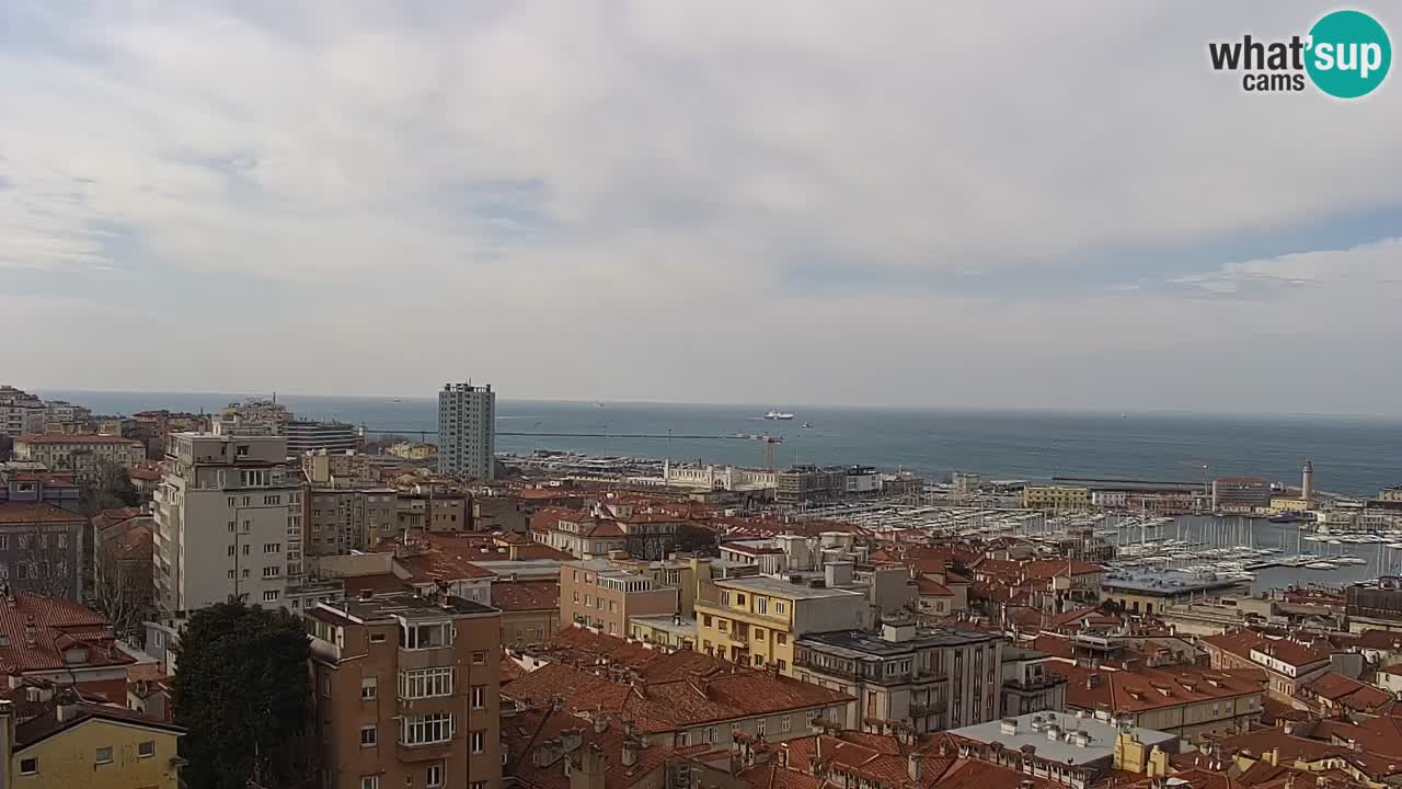 Webcam en direct Trieste, ville, golfe, port et château de Miramare