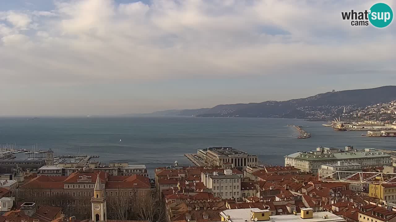 Webcam en direct Trieste, ville, golfe, port et château de Miramare