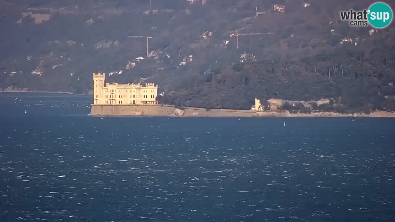 Live webcam Trieste – Panorama della città, del Golfo, stazione marittima e del castello di Miramare