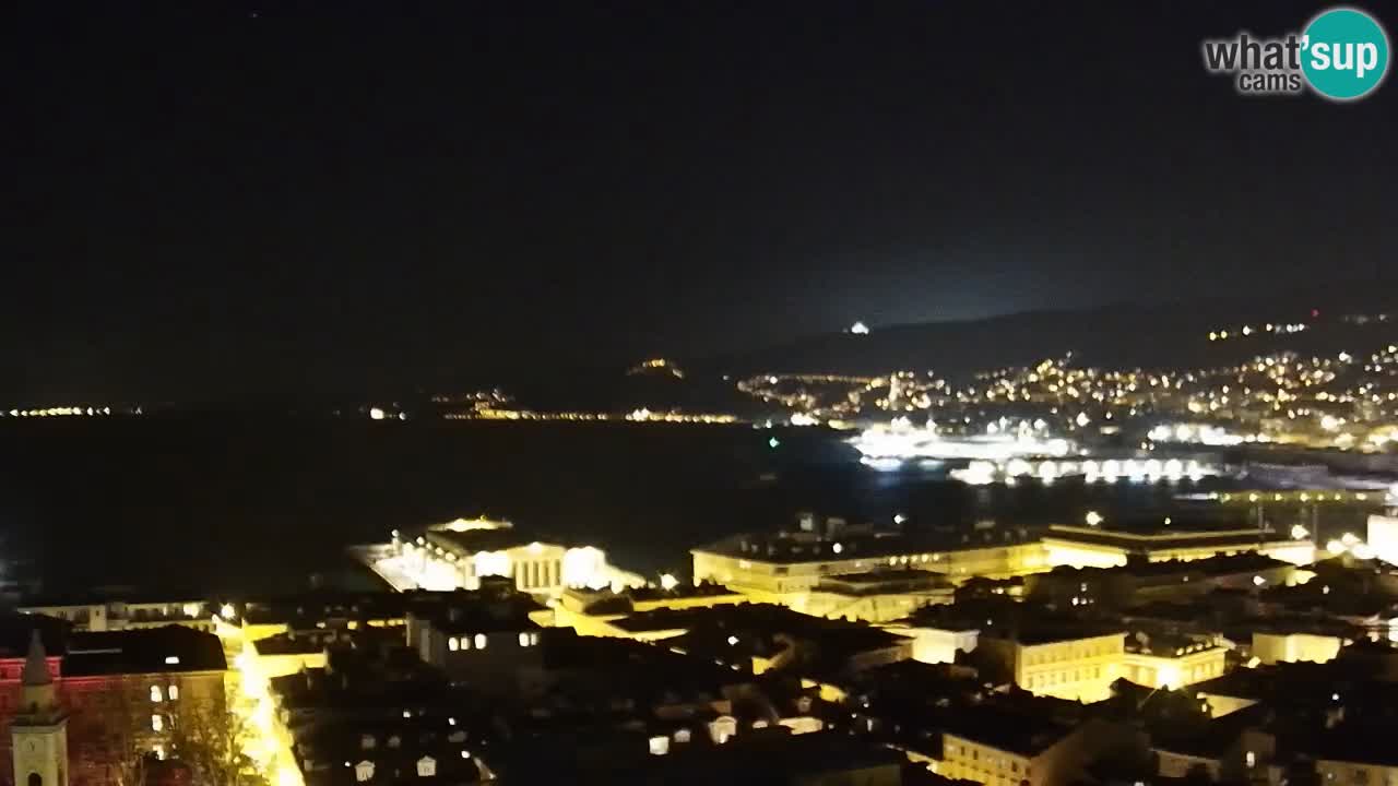 Webcam en direct Trieste, ville, golfe, port et château de Miramare