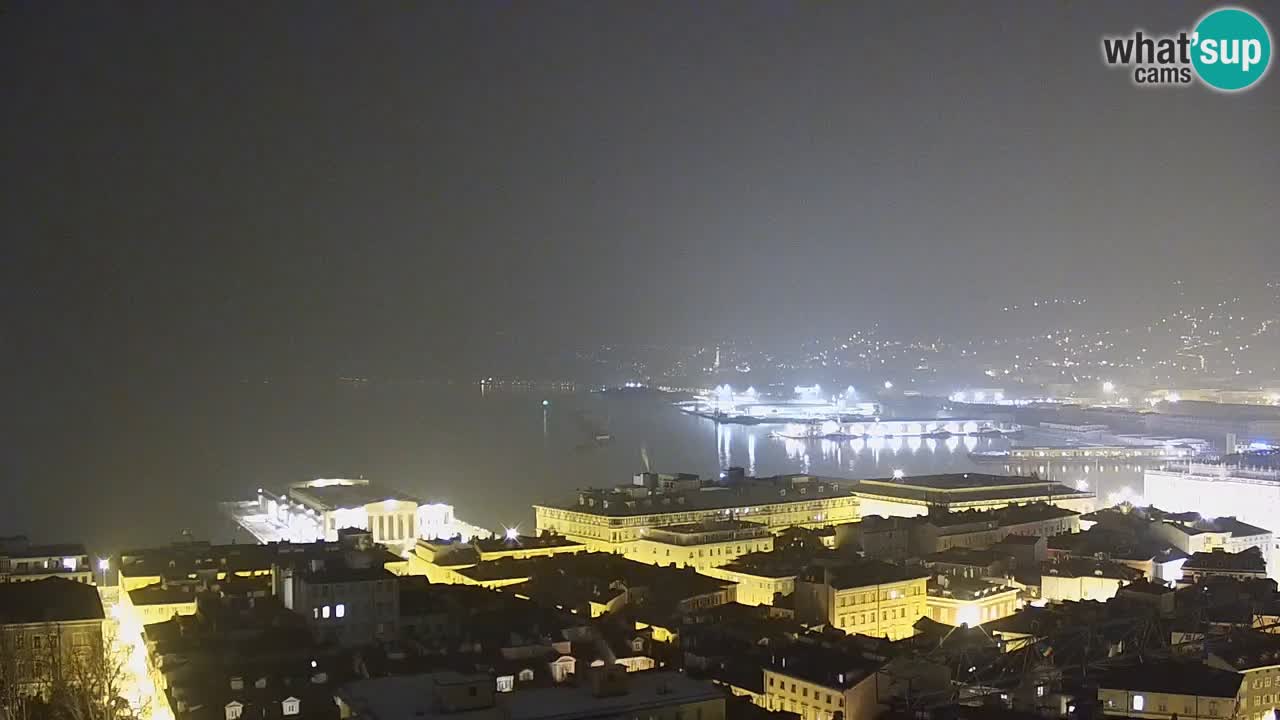 Webcam en direct Trieste, ville, golfe, port et château de Miramare