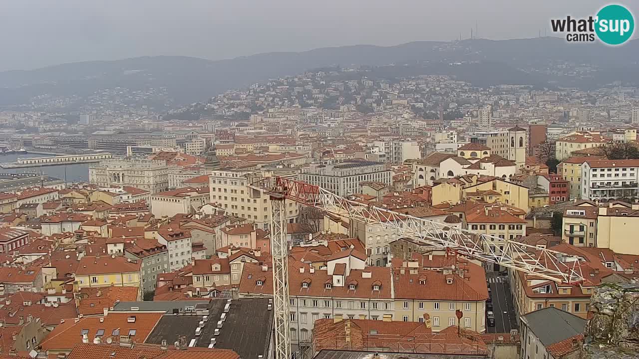 Webcam en direct Trieste, ville, golfe, port et château de Miramare