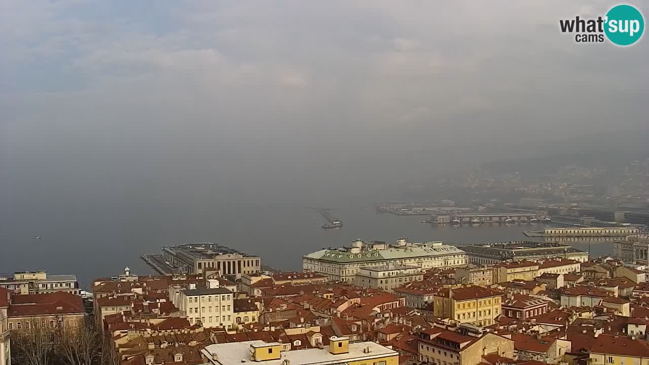 Webcam en vivo Trieste, ciudad, golfo, puerto y castillo de Miramare