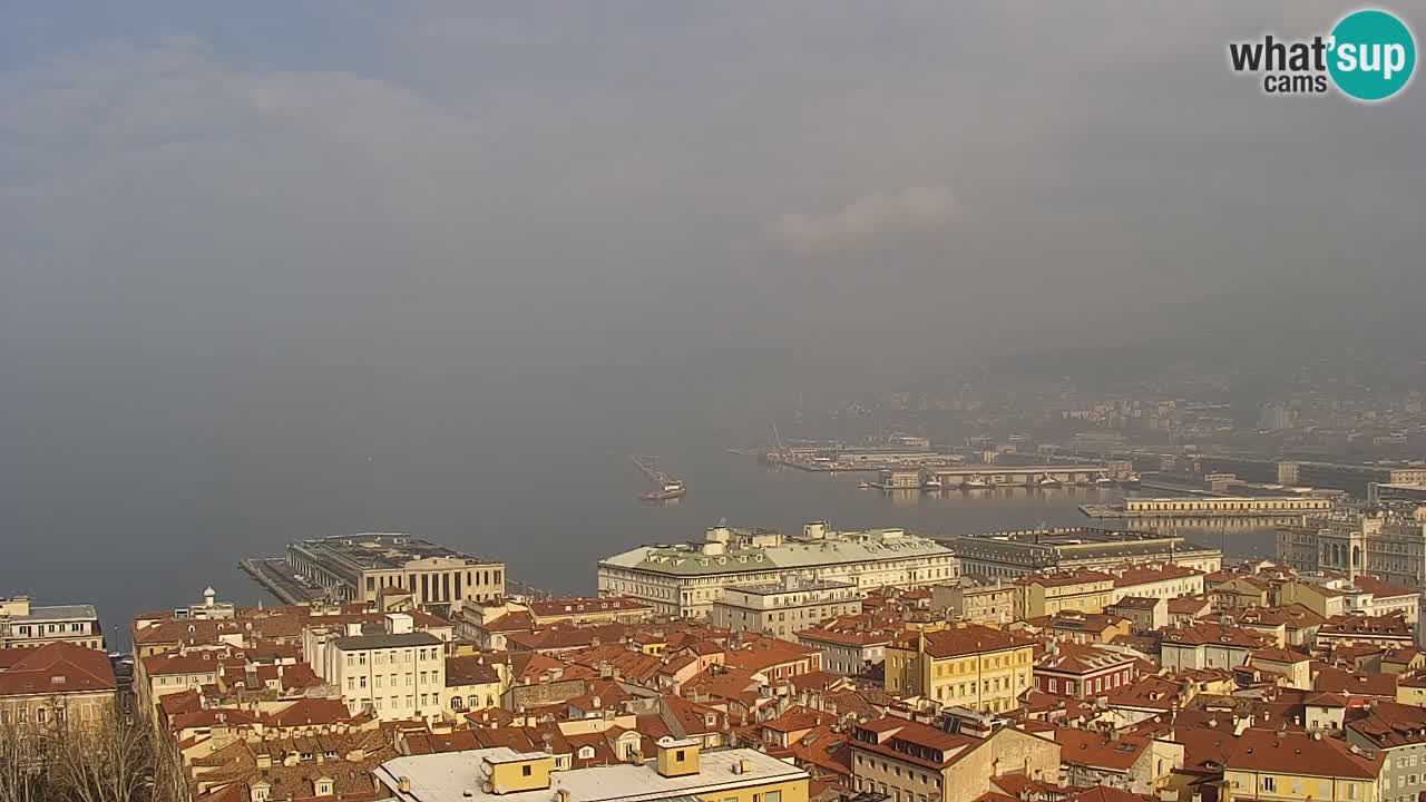 Webcam en vivo Trieste, ciudad, golfo, puerto y castillo de Miramare