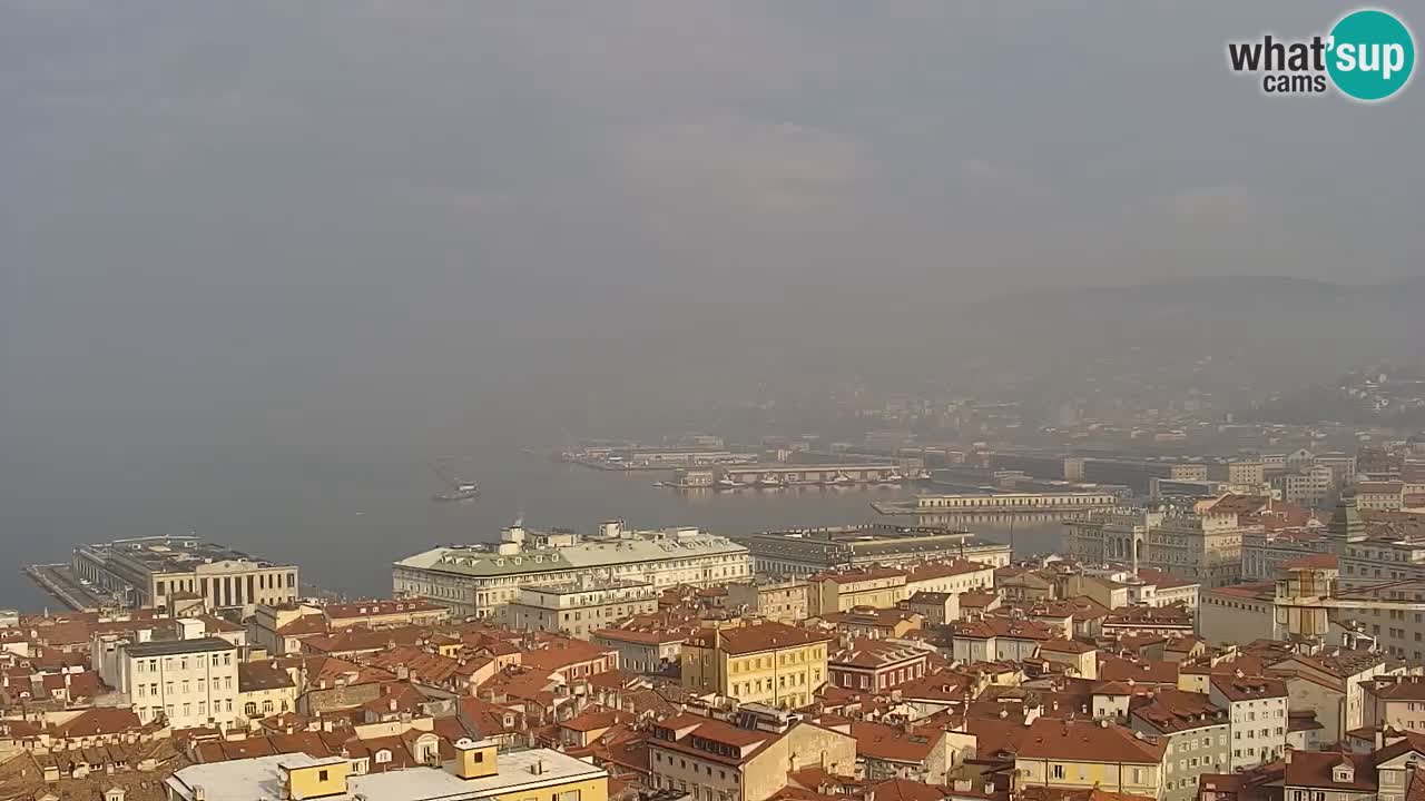 Webcam en vivo Trieste, ciudad, golfo, puerto y castillo de Miramare