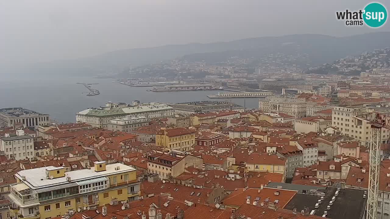 Webcam en vivo Trieste, ciudad, golfo, puerto y castillo de Miramare