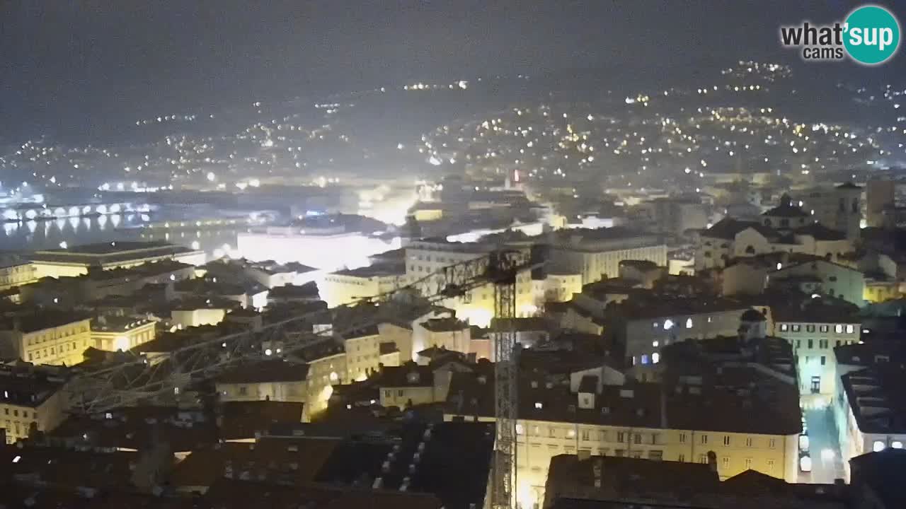 Webcam en direct Trieste, ville, golfe, port et château de Miramare