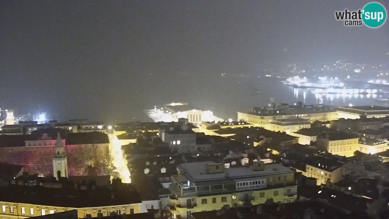 Webcam en direct Trieste, ville, golfe, port et château de Miramare