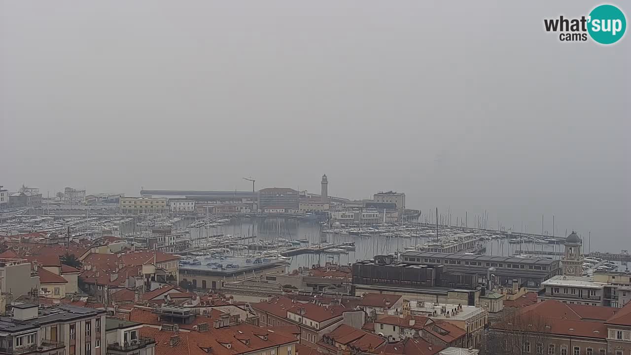 Webcam en vivo Trieste, ciudad, golfo, puerto y castillo de Miramare