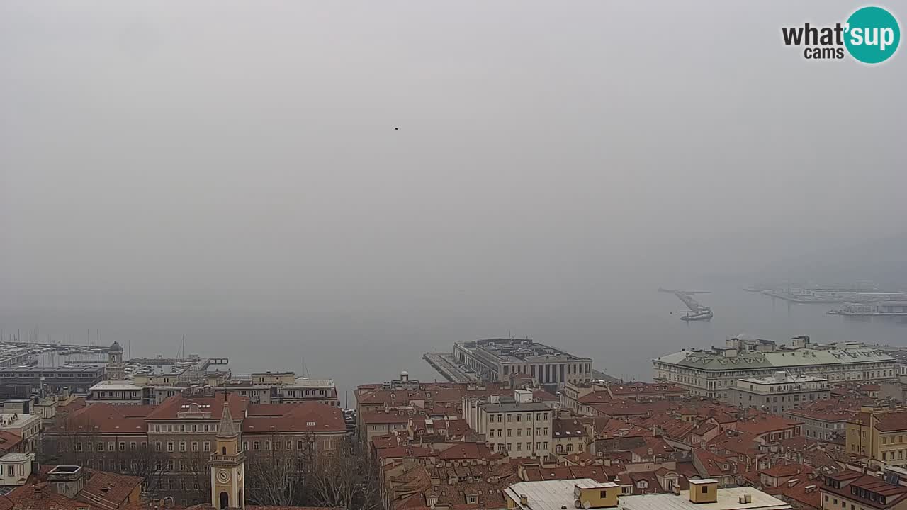 Webcam en vivo Trieste, ciudad, golfo, puerto y castillo de Miramare