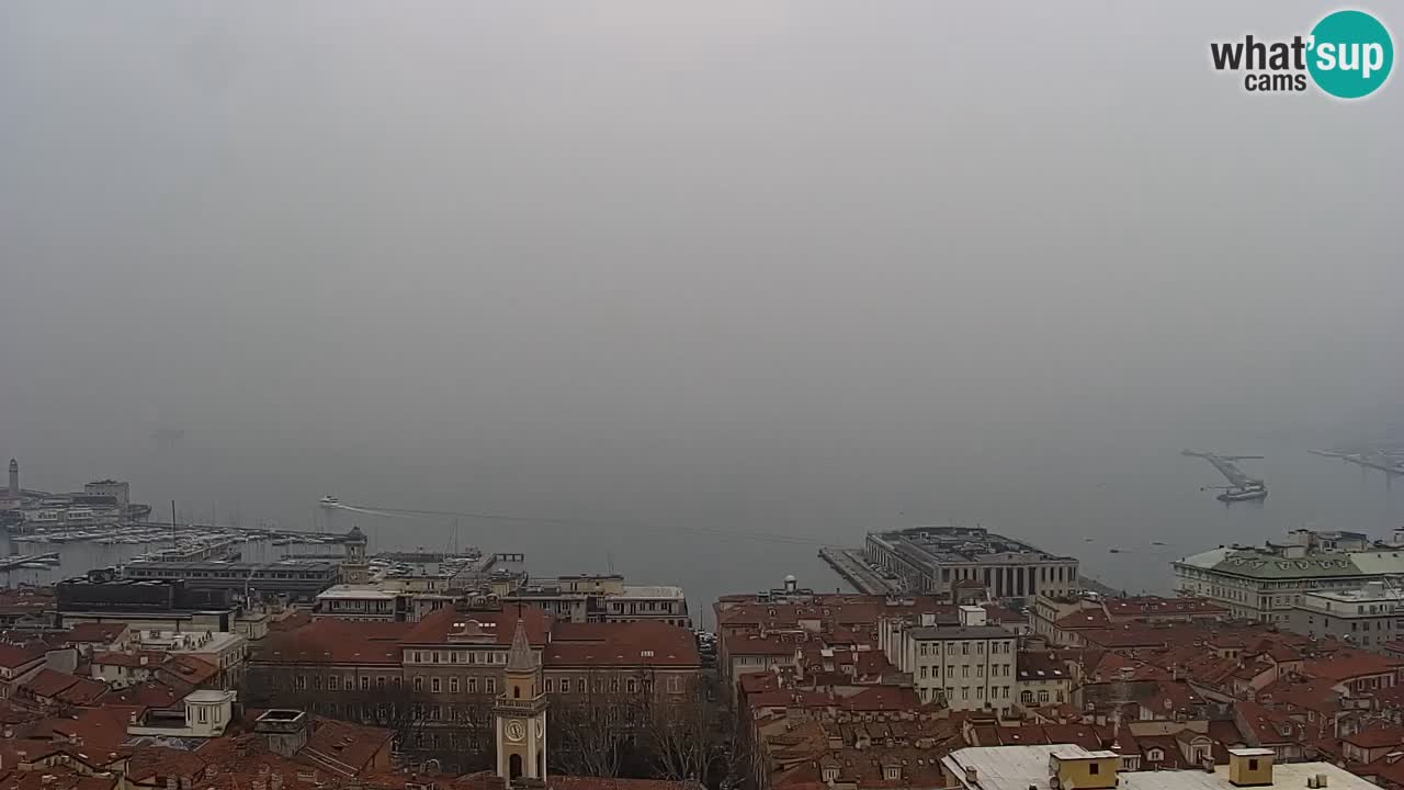 Webcam en vivo Trieste, ciudad, golfo, puerto y castillo de Miramare