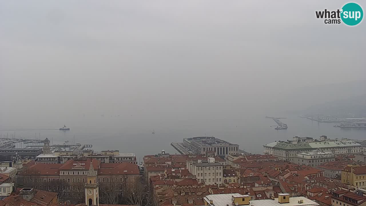 Webcam en vivo Trieste, ciudad, golfo, puerto y castillo de Miramare