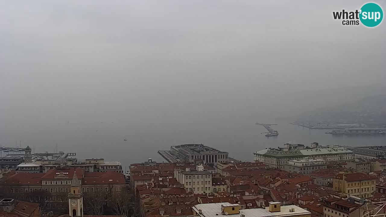 Live webcam Trieste – Panorama of the city, the Gulf, the maritime station and the Miramare castle