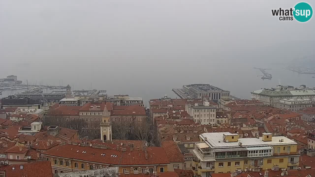 Webcam en vivo Trieste, ciudad, golfo, puerto y castillo de Miramare